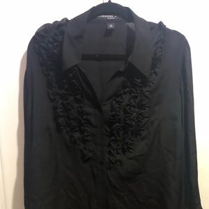 Josephine Chaus Black Silk Blouse NWOT
